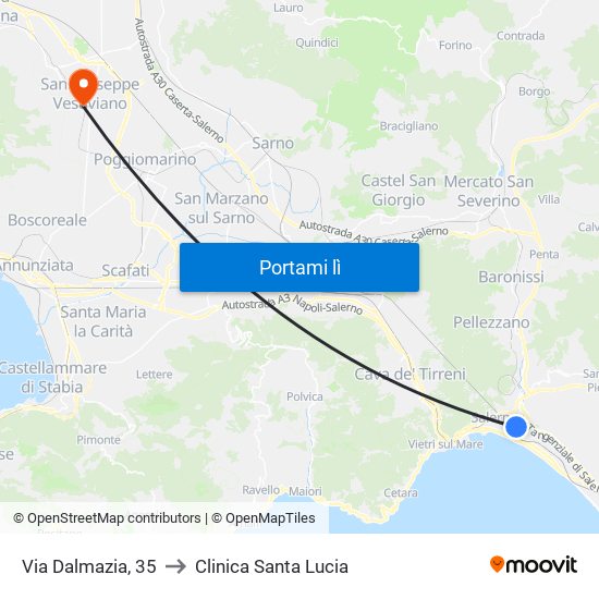 Via Dalmazia, 35 to Clinica Santa Lucia map