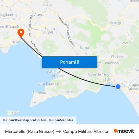 Mercatello (P.Zza Grasso) to Campo Militare Albricci map