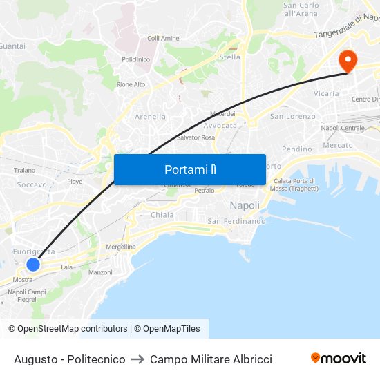 Augusto - Politecnico to Campo Militare Albricci map