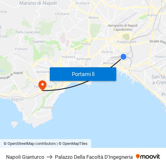 Napoli Gianturco to Palazzo Della Facoltà D'Ingegneria map