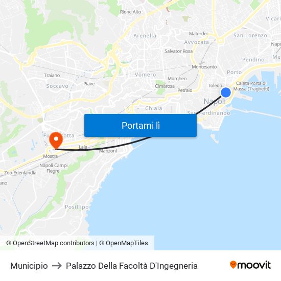Municipio to Palazzo Della Facoltà D'Ingegneria map