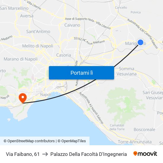 Via Faibano, 61 to Palazzo Della Facoltà D'Ingegneria map