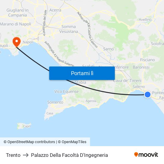 Trento to Palazzo Della Facoltà D'Ingegneria map