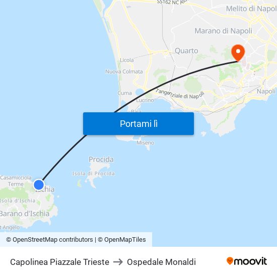 Capolinea Piazzale Trieste to Ospedale Monaldi map