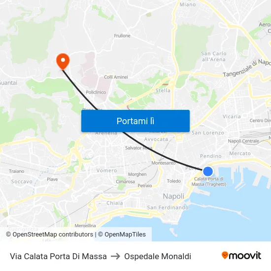 Via Calata Porta Di Massa to Ospedale Monaldi map