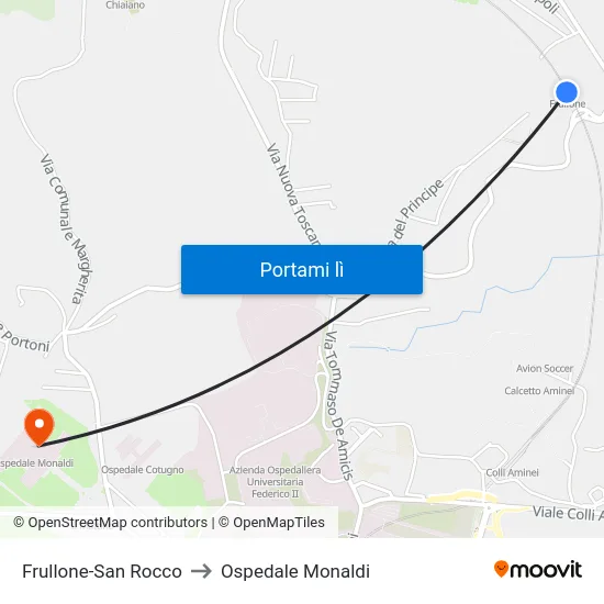 Frullone-San Rocco to Ospedale Monaldi map