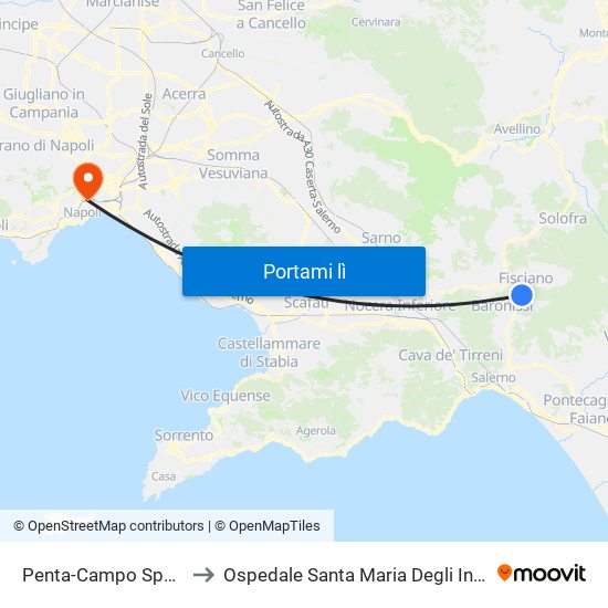 Penta-Campo Sportivo to Ospedale Santa Maria Degli Incurabili map