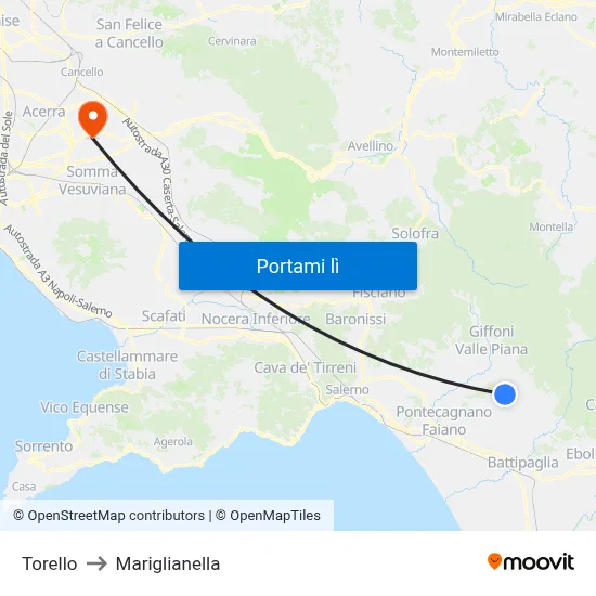Torello to Mariglianella map