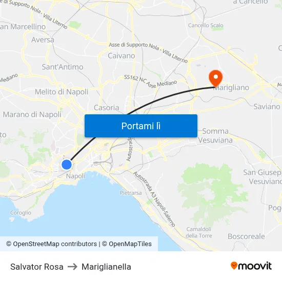 Salvator Rosa to Mariglianella map