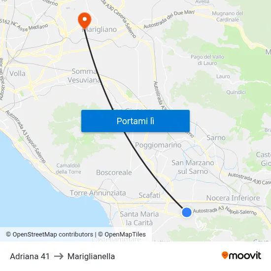 Adriana 41 to Mariglianella map