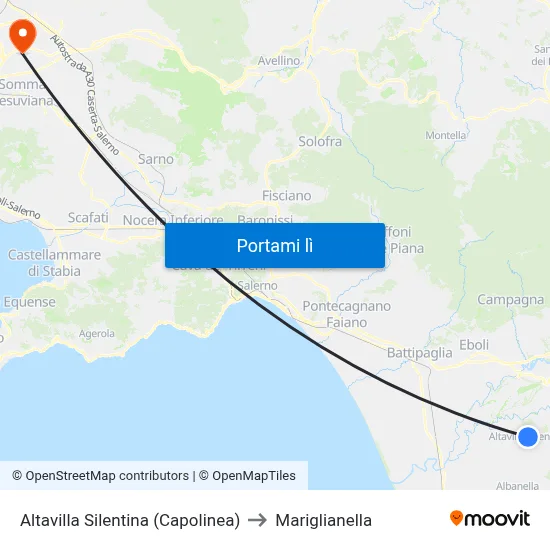 Altavilla Silentina (Capolinea) to Mariglianella map