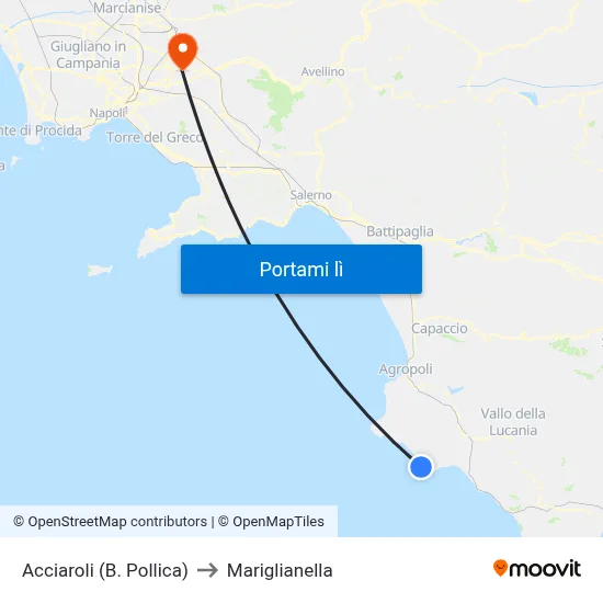 Acciaroli (B. Pollica) to Mariglianella map