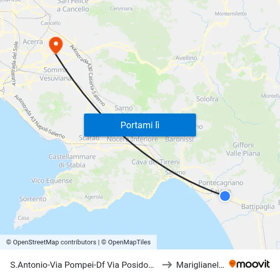 S.Antonio-Via Pompei-Df Via Posidonia to Mariglianella map