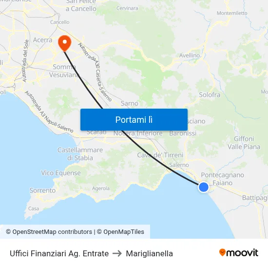 Uffici Finanziari Ag. Entrate to Mariglianella map