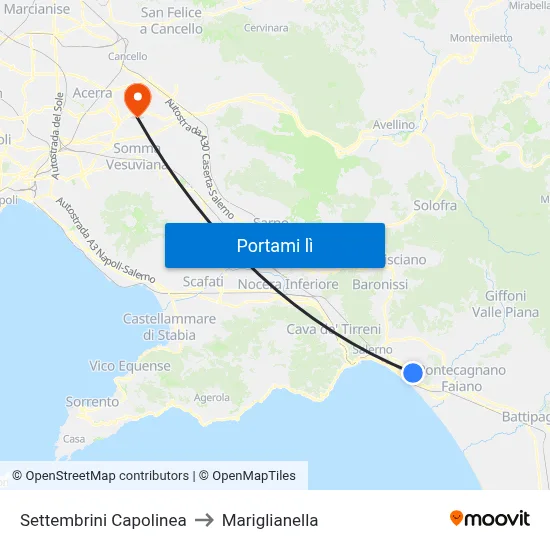 Settembrini Capolinea to Mariglianella map