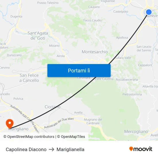 Capolinea Diacono to Mariglianella map