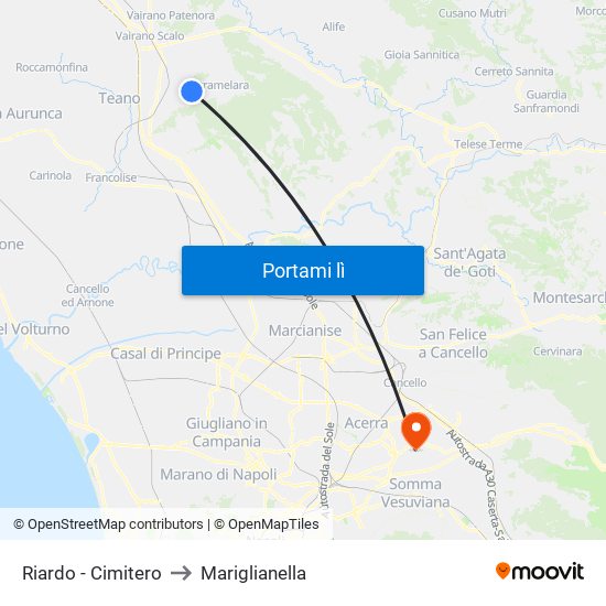 Riardo - Cimitero to Mariglianella map