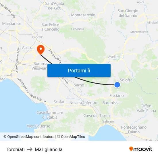 Torchiati to Mariglianella map