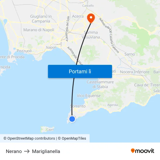 Nerano to Mariglianella map
