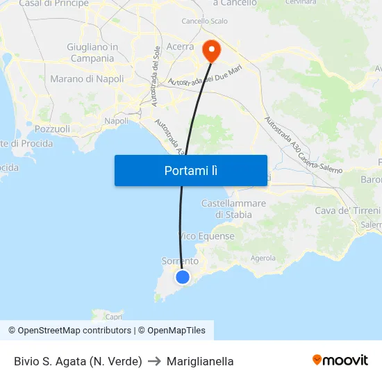 Bivio S. Agata (N. Verde) to Mariglianella map