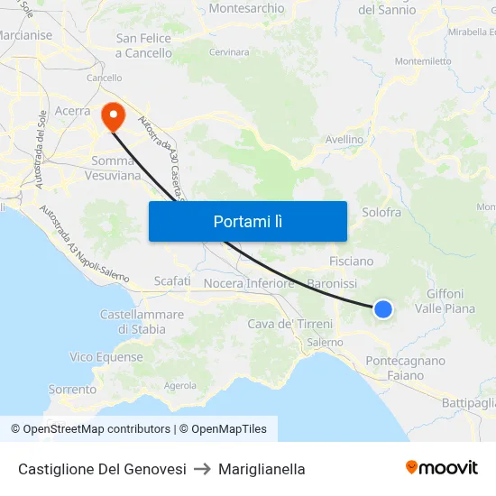 Castiglione Del Genovesi to Mariglianella map
