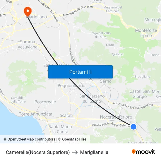 Camerelle(Nocera Superiore) to Mariglianella map