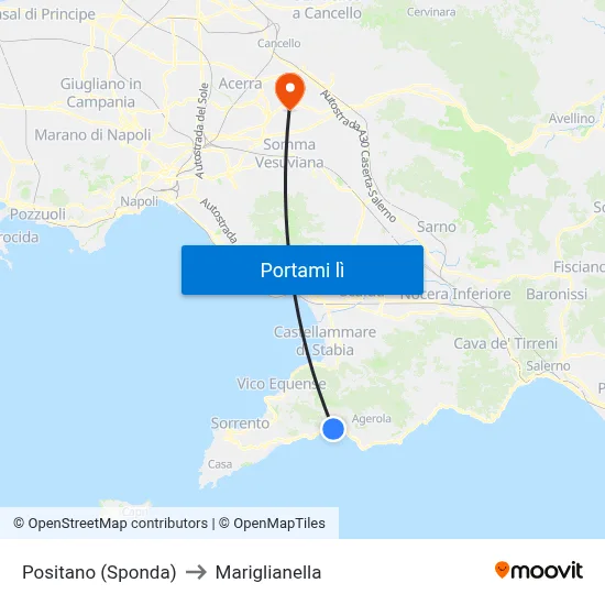Positano (Sponda) to Mariglianella map