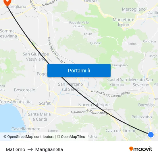 Matierno to Mariglianella map