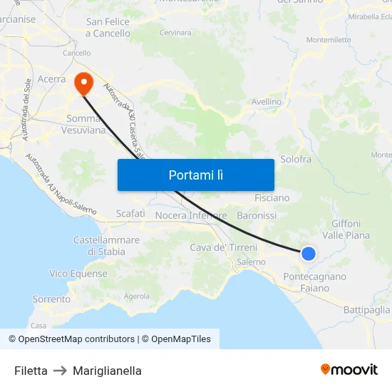 Filetta to Mariglianella map