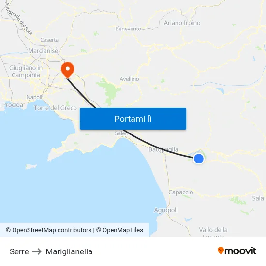 Serre to Mariglianella map
