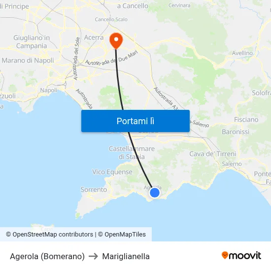 Agerola (Bomerano) to Mariglianella map