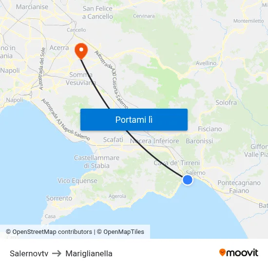 Salernovtv to Mariglianella map