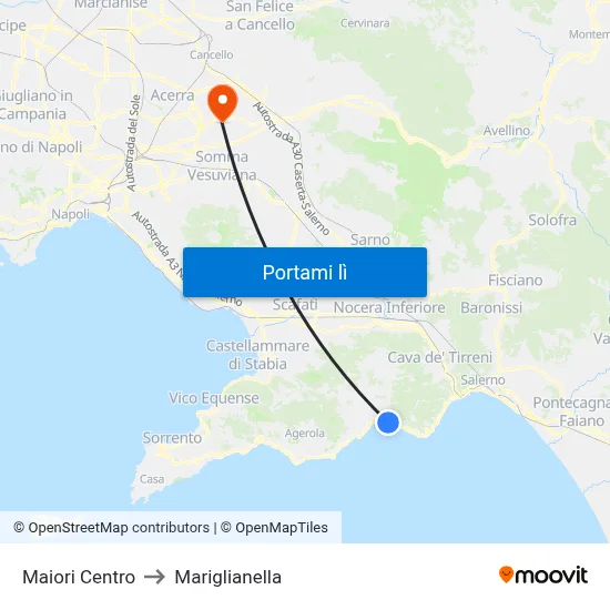 Maiori Centro to Mariglianella map