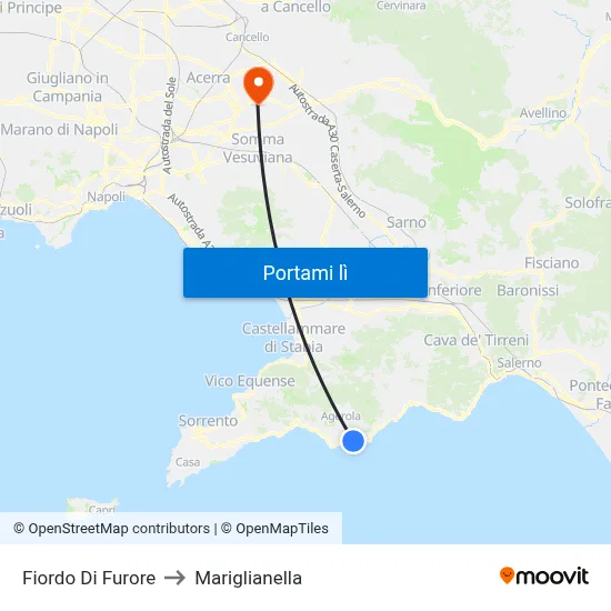 Fiordo Di Furore to Mariglianella map