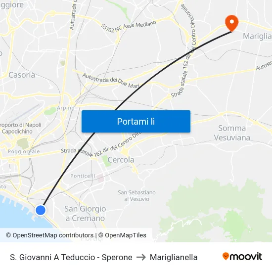 S. Giovanni A Teduccio - Sperone to Mariglianella map