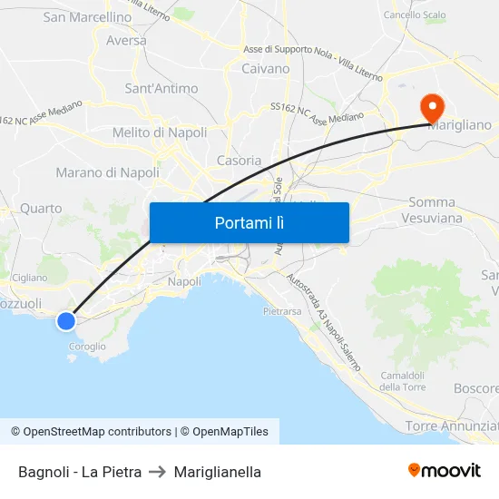 Bagnoli - La Pietra to Mariglianella map