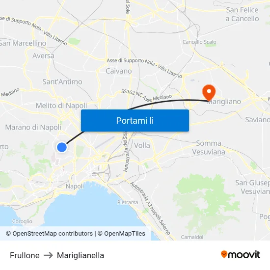 Frullone to Mariglianella map