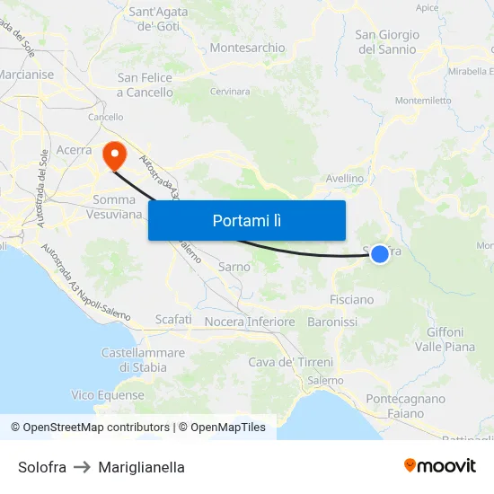 Solofra to Mariglianella map