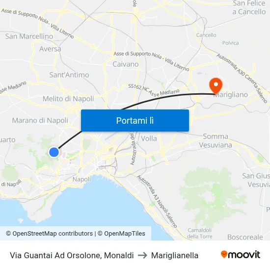 Via Guantai Ad Orsolone, Monaldi to Mariglianella map