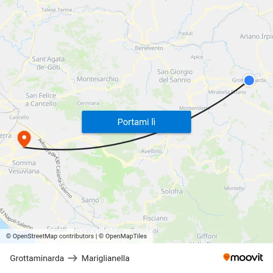 Grottaminarda to Mariglianella map