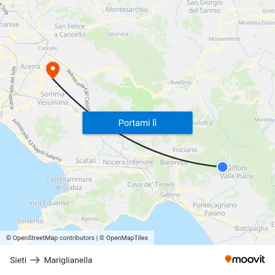 Sieti to Mariglianella map