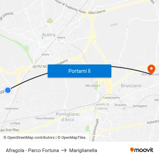 Afragola - Parco Fortuna to Mariglianella map