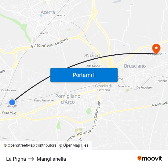 La Pigna to Mariglianella map