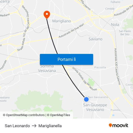 San Leonardo to Mariglianella map