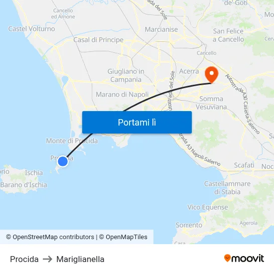 Procida to Mariglianella map