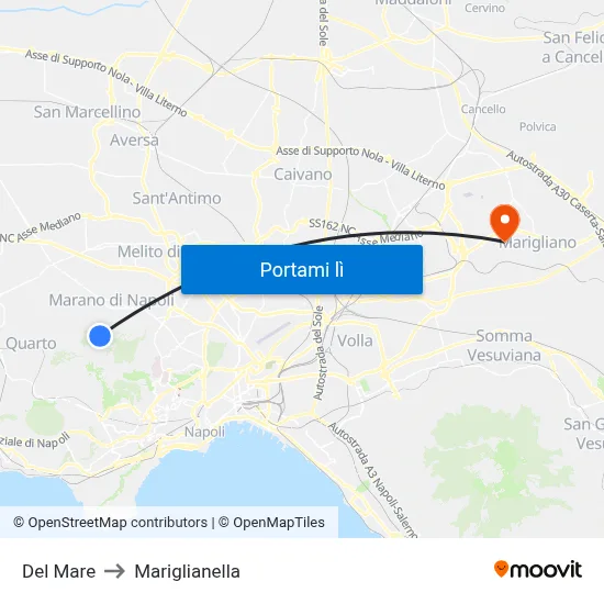 Del Mare to Mariglianella map