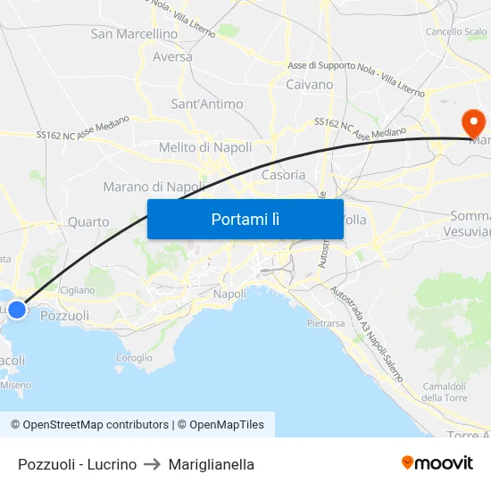 Pozzuoli - Lucrino to Mariglianella map