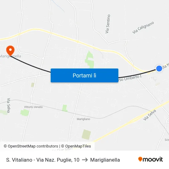 S. Vitaliano - Via Naz. Puglie, 10 to Mariglianella map