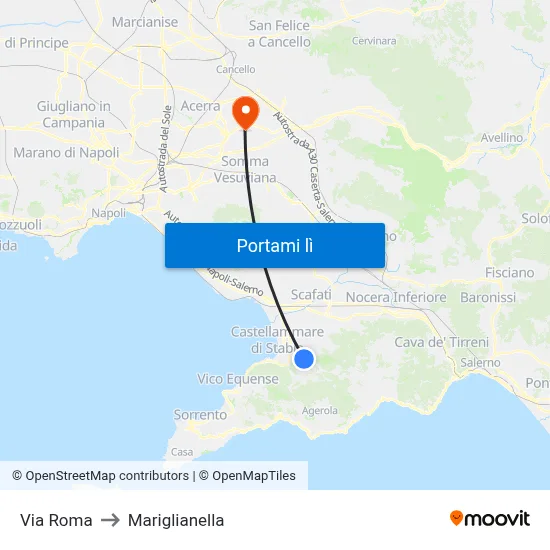 Via Roma to Mariglianella map