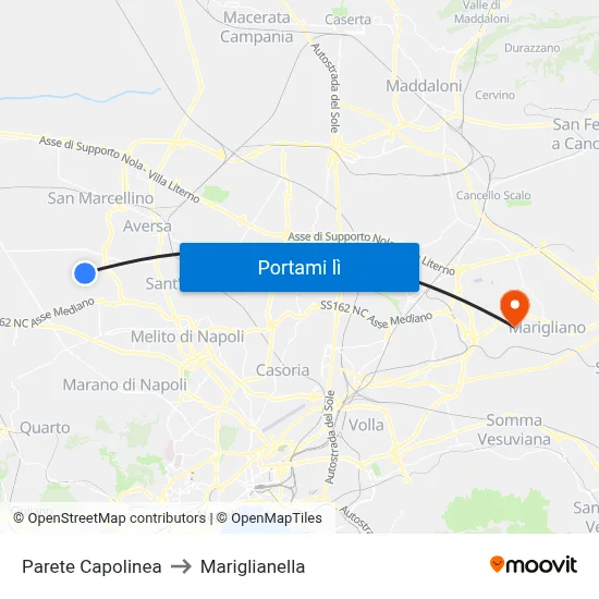 Parete Capolinea to Mariglianella map